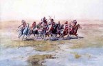 Cree War Party - Charles Marion Russell Oil Painting