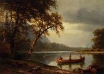 Salmon Fishing on the Cascapediac River - Albert Bierstadt Oil Painting