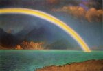 Rainbow over Jenny Lake, Wyoming - Albert Bierstadt Oil Painting
