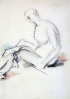Seated Nude - Paul Cezanne oil painting