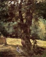Woman Seated under a Tree - Gustave Caillebotte Oil Painting
