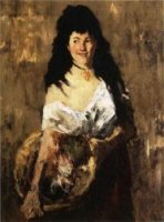 Woman with a Basket - Oil Painting Reproduction On Canvas