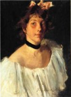 Portrait of a Lady in a White Dress - Oil Painting Reproduction On Canvas