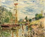 Bateau de Charge sur le Loing - Oil Painting Reproduction On Canvas