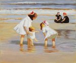 Children Playing at the Seashore - Oil Painting Reproduction On Canvas