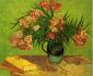 Vase with Oleanders and Books - Vincent Van Gogh Oil Painting