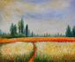 Distant Poplars - Claude Monet Oil Painting
