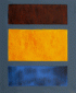 Brown, Orange, Blue on Maroon