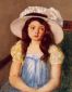 Francoise Wearing a Big White Hat - Mary Cassatt Oil Painting