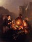 A Moonlit Vegetable Market - Petrus Van Schendel Oil Painting