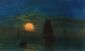 Ships in Moonlight - Albert Bierstadt Oil Painting