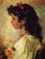 Head of an Italian Girl - Oil Painting Reproduction On Canvas