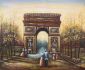 L Arc de Triomphe : Autumn Sunset - Oil Painting Reproduction On Canvas