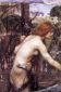 Woman Picking Flowers - John William Waterhouse Oil Painting