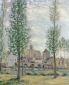View of Moret-sur-Loing through the Trees - Alfred Sisley Oil Painting