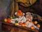 Fruit Bowl, Pitcher and Fruit - Paul Cezanne Oil Painting