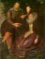 Artist and His First Wife, Isabella Brant, in the Honeysuckle Bower - Peter Paul Rubens oil painting