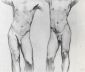 Torsos of two male nudes - John Singer Sargent Oil Painting