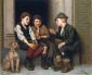 Plotting Mischief - John George Brown Oil Painting