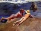 On the Sand, Valencia Beach - Joaquin Sorollay Bastida Oil Painting