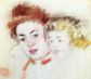 Sketch of Reine and Child - Mary Cassatt oil painting,