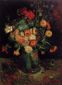 Vase with Zinnias and Geraniums - Vincent Van Gogh Oil Painting
