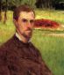 Self-Portrait in the Park at Yerres - Gustave Caillebotte Oil Painting