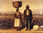 Negro Man and Woman with Cotton Field -  William Aiken Walker Oil Painting