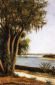River, Tree, City on Horizon - Oil Painting Reproduction On Canvas
