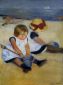 Children on the Shore - Mary Cassatt Oil Painting