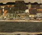 Houses by the River II - Egon Schiele Oil Painting
