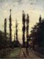 Evening, Poplars - Theodore Clement Steele Oil Painting