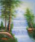 Sierra Waterfall II - Oil Painting Reproduction On Canvas
