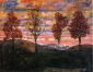 Four Trees - Egon Schiele Oil Painting