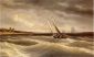 Boats Navigating the Waves - Thomas Birch Oil Painting