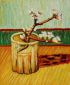 Blossoming Almond Branch in a Glass II - Vincent Van Gogh Oil Painting