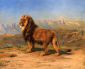 Lion in a Mountainous Landscape - Rosa Bonheur Oil Painting