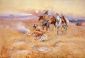 Blackfeet Burning Crow Buffalo Range - Charles Marion Russell Oil Painting