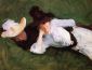 Two Girls Lying on the Grass - Oil Painting Reproduction On Canvas