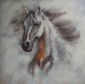 Horse head on decorative painitng