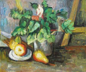 Plate With Fruit and Earthenware -    Paul Cezanne Oil Painting