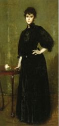 Portrait of a Lady in Black - Oil Painting Reproduction On Canvas