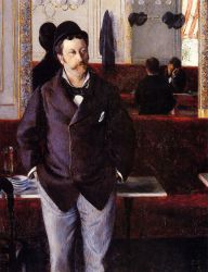 In a Cafe -  Gustave Caillebotte Oil Painting