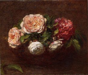 Roses 14 - Henri Fantin-Latour Oil Painting