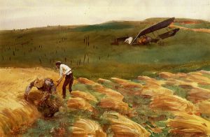 Crashed Aeroplane - John Singer Sargent Oil Painting
