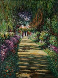 Garden Path at Giverny II - Claude Monet Oil Painting