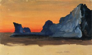 Icebergs at Midnight, Labrador - Frederic Edwin Church Oil Painting
