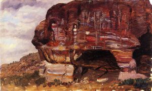 Study of Zoomorphic Rock, Petra -   Frederic Edwin Church Oil Painting