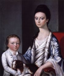 Christian Stelle Banister and Her Son, John - Gilbert Stuart Oil Painting