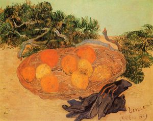 Still Life with Oranges and Lemons with Blue Gloves -  Vincent Van Gogh Oil Painting